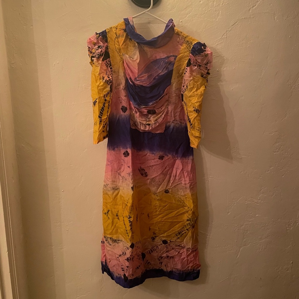 Vintage tie dye silk dress
